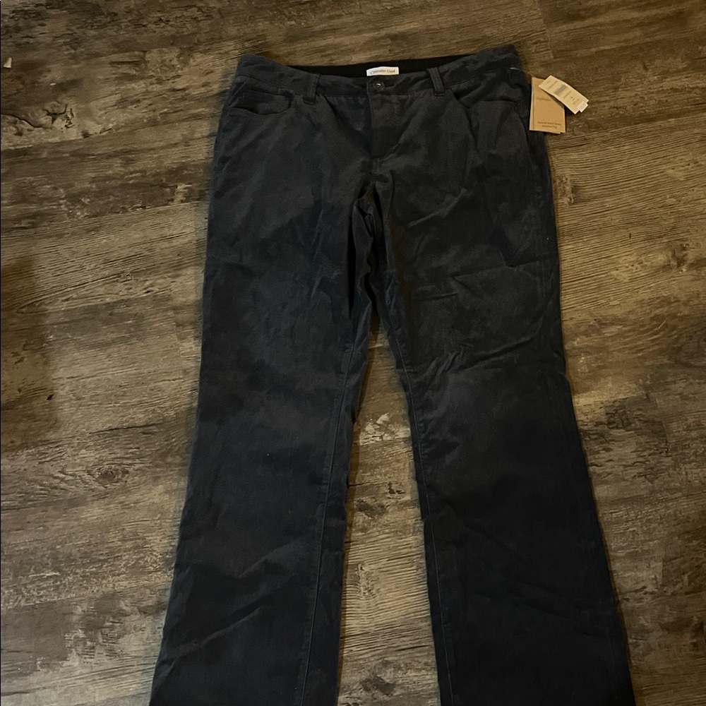 Coldwater Creek Women's Dark Gray Velveteen Boot Cut Jeans